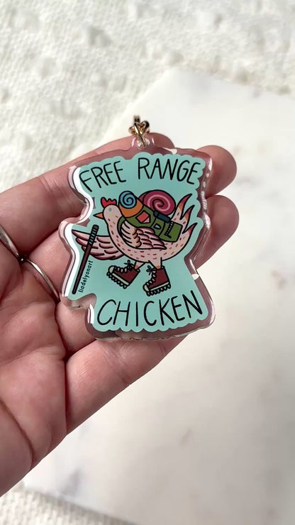 Free Range Chicken Acrylic Keychain