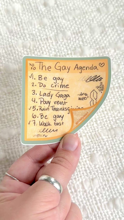 Gay Agenda Vinyl Sticker, 3 x 3 in.