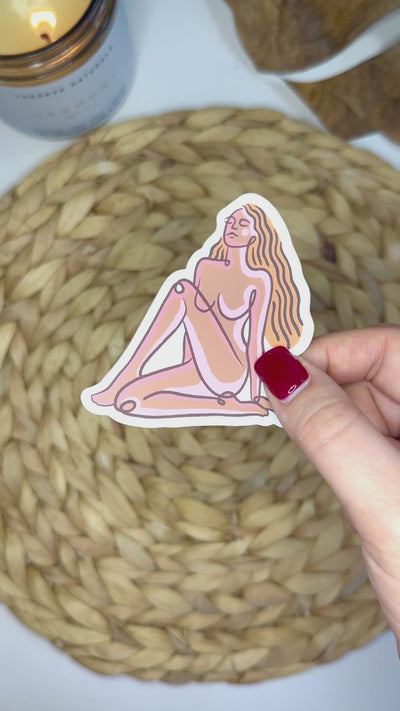 Beach Babe Vinyl Sticker, 3x2.7 in.