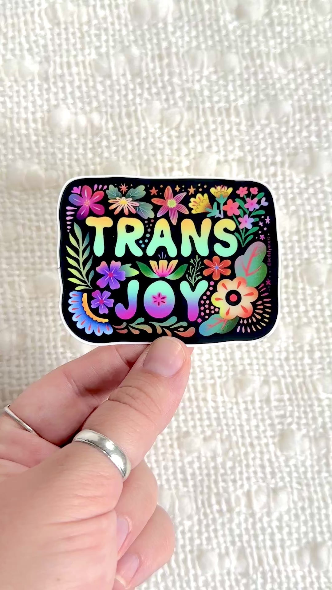 Trans Joy Vinyl Sticker, 3 x 2.5 in.