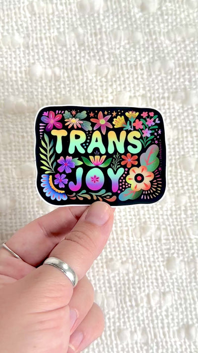 Trans Joy Vinyl Sticker, 3 x 2.5 in.