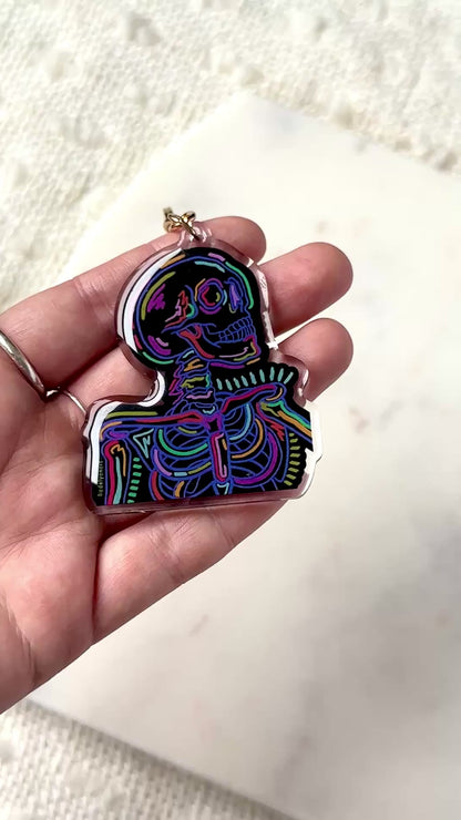 Neon Skeleton Acrylic Keychain