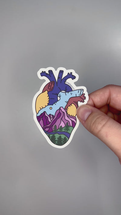 Mountain Heart Vinyl Sticker, 2x3 in.