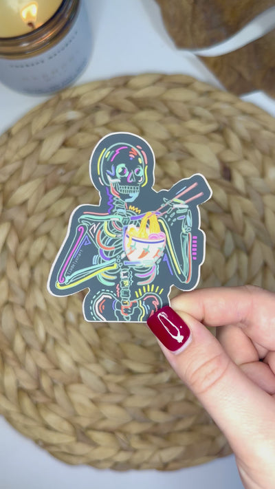 Spooky Noods Vinyl Sticker, 3x.2 in.