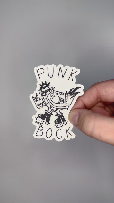 Punk Rock Chicken Vinyl Sticker, 2.1 x 3 in.