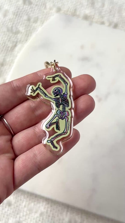 Dancing Skeleton Acrylic Keychain