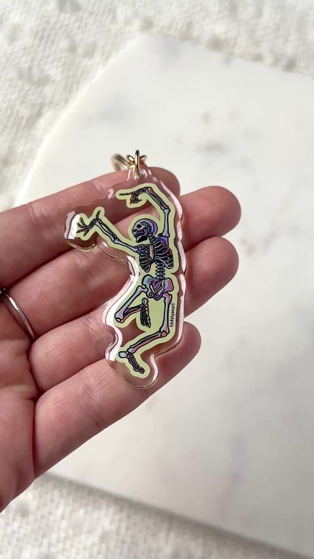 Dancing Skeleton Acrylic Keychain