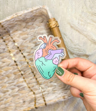 Load image into Gallery viewer, 80&#39;s Anatomical Heart Vinyl Sticker, 3 x 2.1 in.
