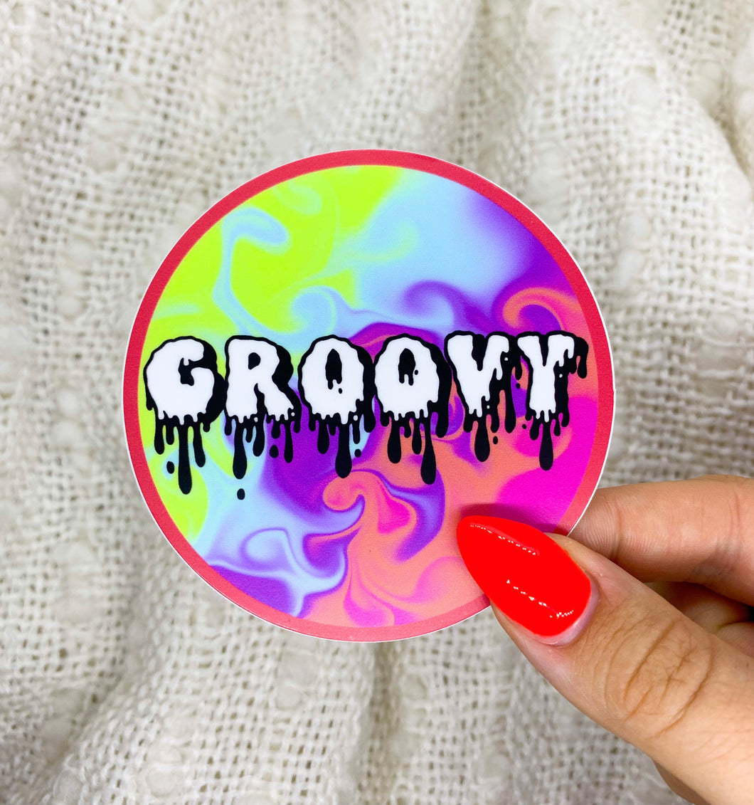 Groovy Drip Vinyl Sticker, 3x3 in.
