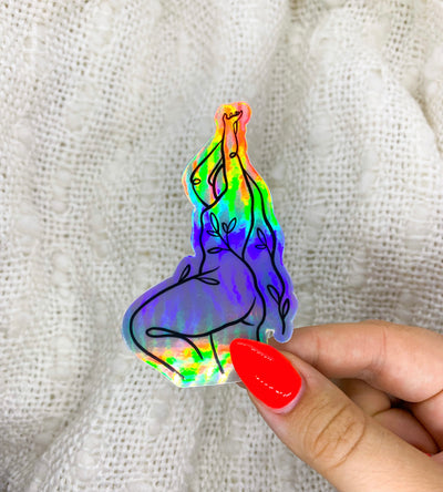Marlee Holographic Vinyl Sticker, 3x2 in.