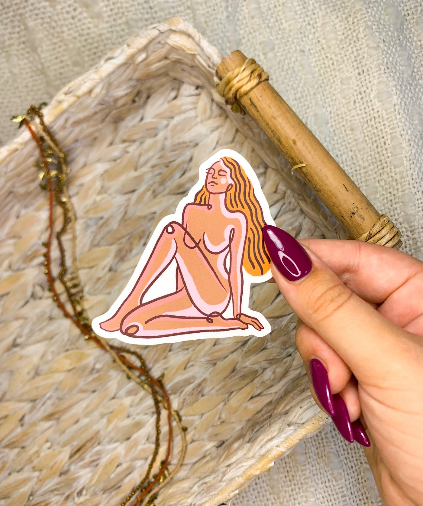 Beach Babe Vinyl Sticker, 3x2.7 in.