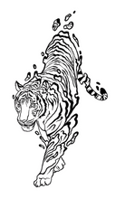Load image into Gallery viewer, Glitch Tiger Vinyl Sticker, 3x 1.5 in.
