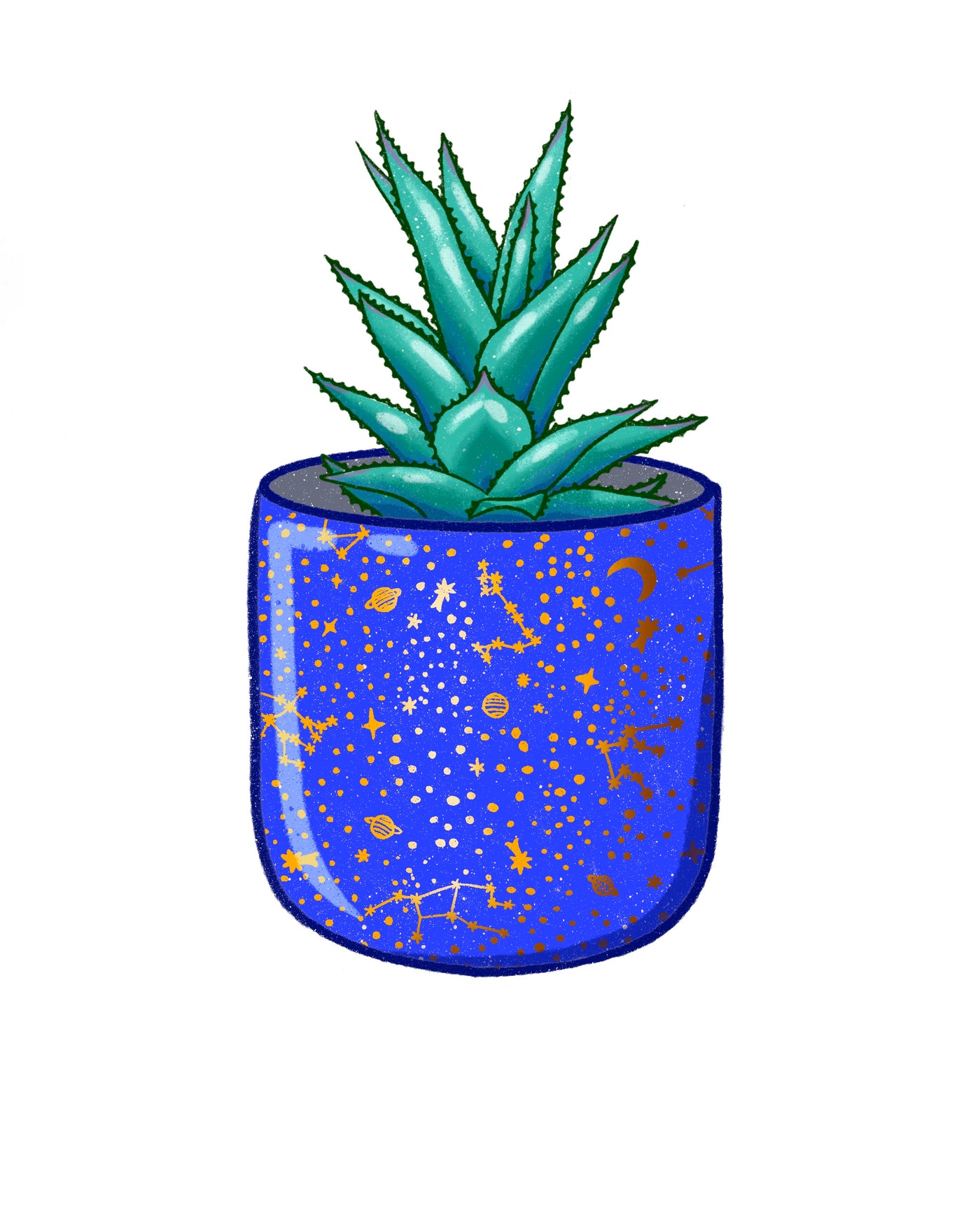 Aloe Constellation Plant Vinyl Sticker, 3x1.7 in.
